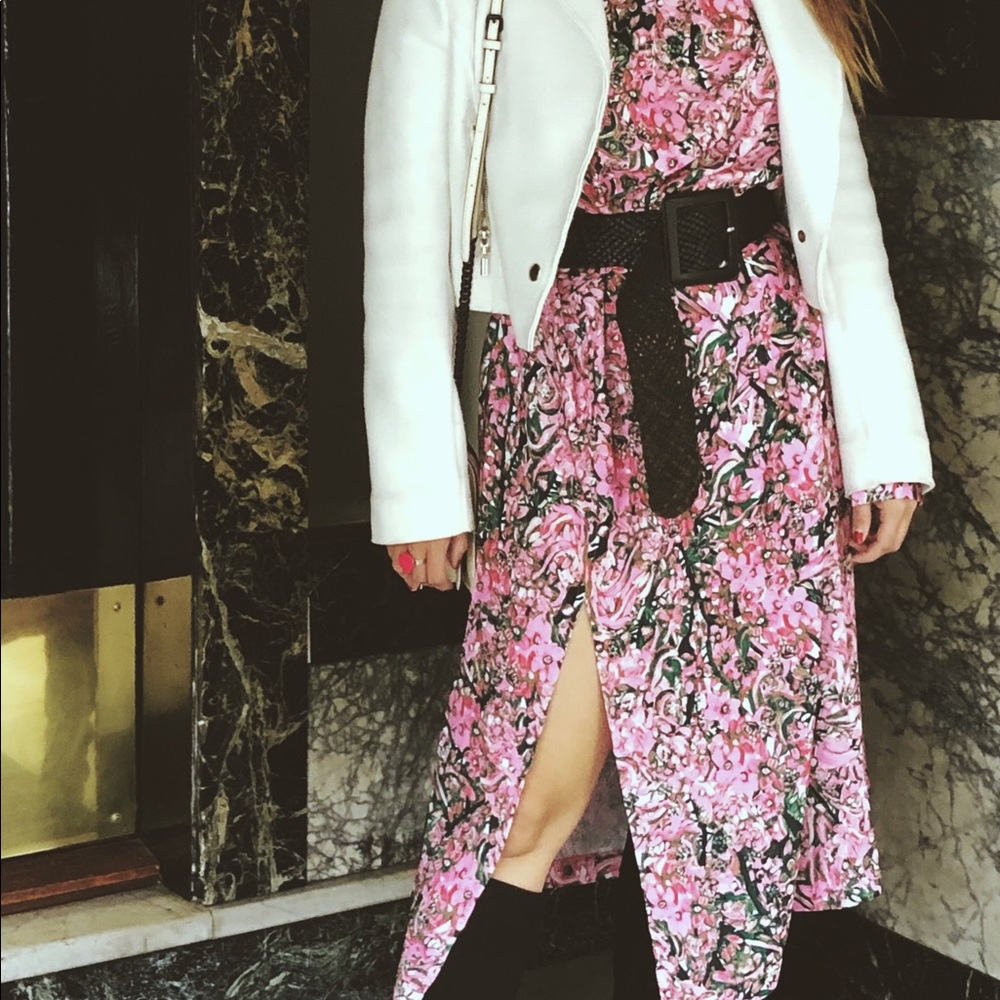 Flora midi dress open leg dress